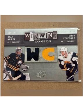 🇨🇦NOW $3🍀 Ryan Miller 2009/10 Upperdeck Dual Game Jersey Hockey Card